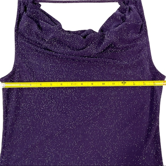 Jennifer Lopez size small sparkly purple sleeveless top with cowl neck - Picture 8 of 11
